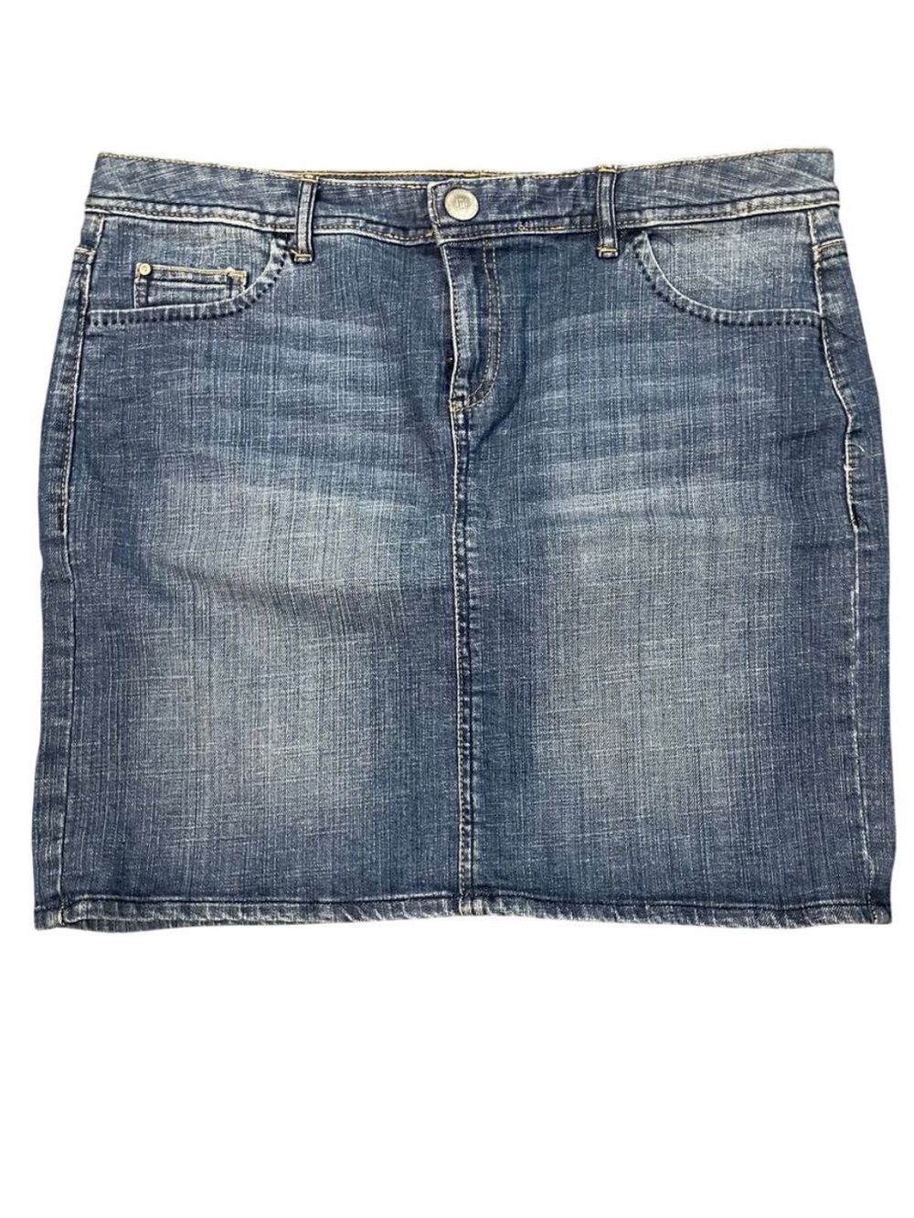 Tommy Hilfiger Women's Denim Jean Mini Skirt Pencil Faded Blue Size 10